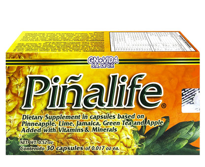 GN+VIDA Suplemento Alimenticio Cápsulas Piñalife con 30 de 500 mg