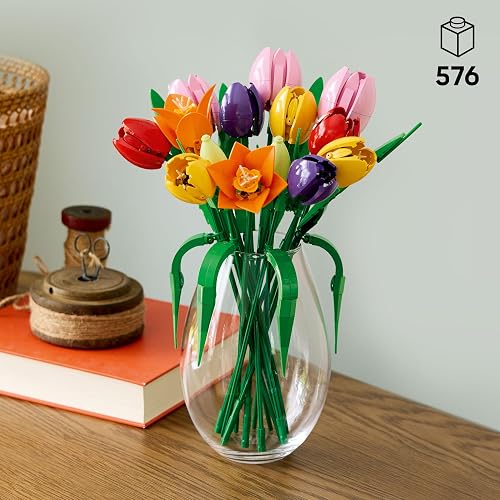 LEGO Ramo de Tulipanes – Model Kit de Construcción para Adultos, Años 18+ – Flores Artificiales Decoración para Hogar - Regalo para Mujeres y Hombres – 11501