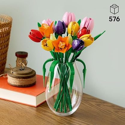 LEGO Ramo de Tulipanes – Model Kit de Construcción para Adultos, Años 18+ – Flores Artificiales Decoración para Hogar - Regalo para Mujeres y Hombres – 11501