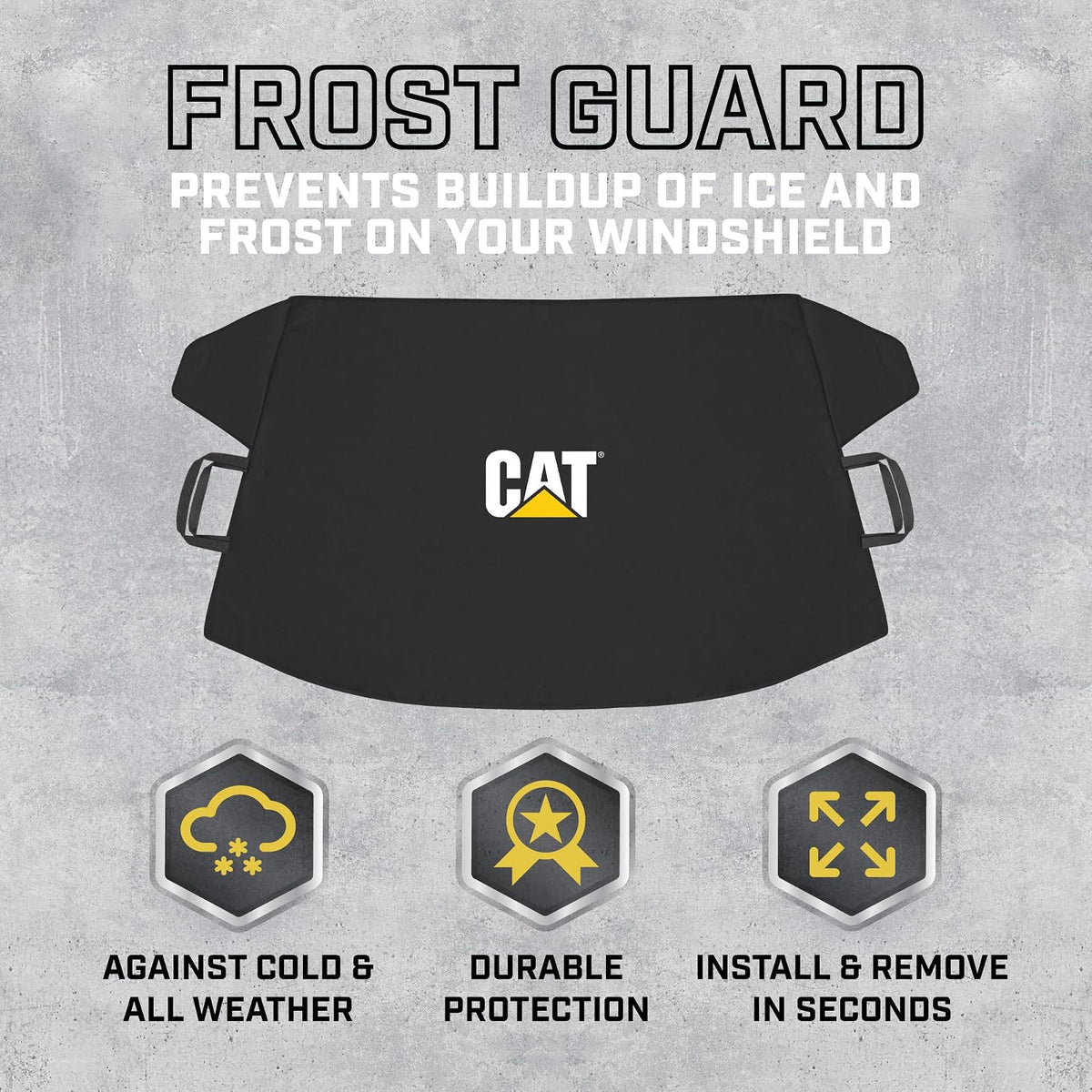 Cat Frost Guard, Toughest Car Windshield Snow Cover for Ice & Sleet, Weatherproof for Winter, Includes Magnetic Anti-Theft, Freeze Protector for Auto Coupe Sedan Truck Van SUV, Wide Size 78"x45" Inch