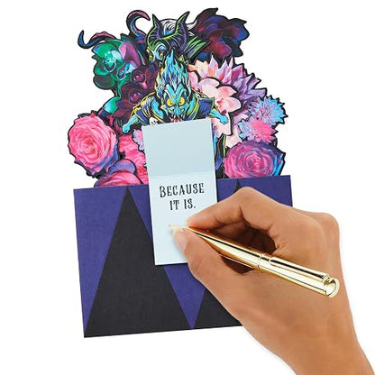 Hallmark Paper Wonder Disney Villains Tarjeta desplegable para cumpleaños, Halloween, graduaciones, felicitaciones