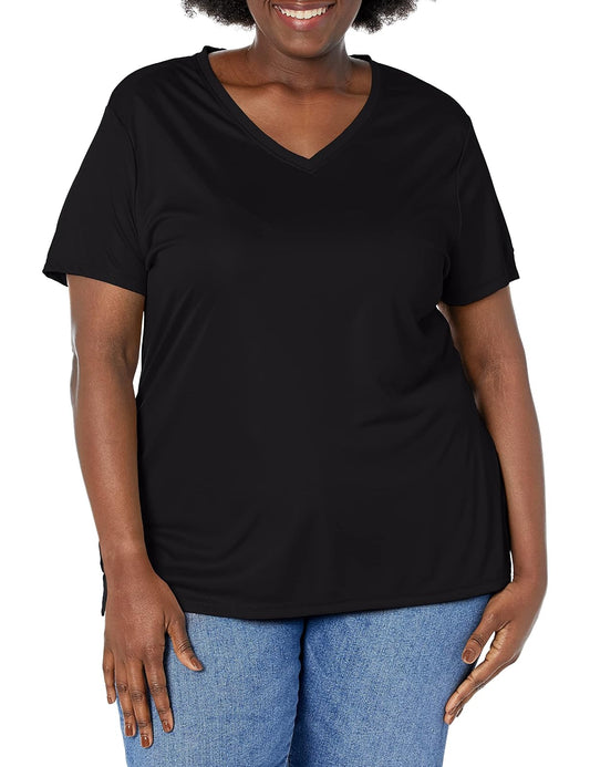 Just My Size Cuello en V Cool Dri. Camisa para Mujer