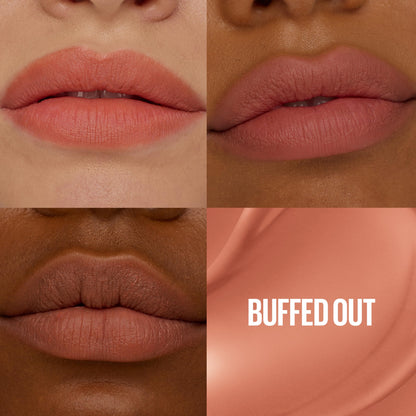 Maybelline Super Stay Teddy Tint, Tinta para Labios Mate Difuminado, Larga Duración 12 Horas, Textura Suave, No Transfiere, A Prueba de Bebidas y Besos, Tono Buffed Out, 5 ml