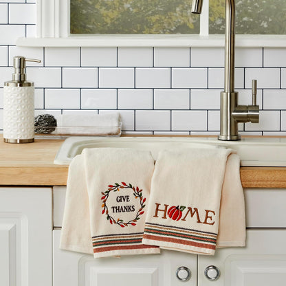 SKL Home - Juego de Toallas de Mano para baño, Cocina, Bar y Regalo, 2 Unidades Naturales