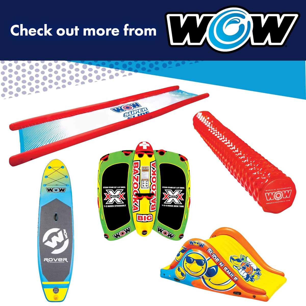 WOW Sports DC Comics Superman - Tubo de Cubierta Superior Suave, Tubo de Agua remolcable para 1-3 pasajeros