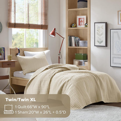 Comfort Spaces - Juego de Ropa de Cama de Microfibra hipoalergénica Ultra Suave, Ivory, Twin/Twin XL, 1, 1