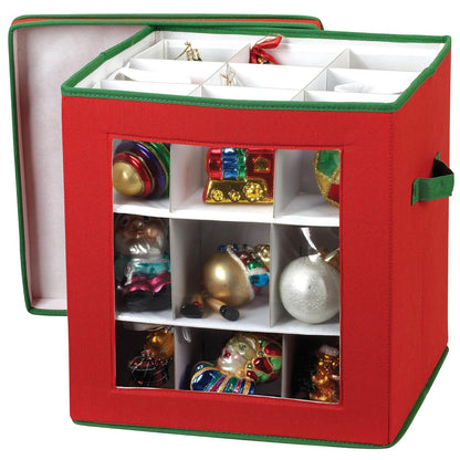 Household Essentials – Caja de Almacenamiento de día Festivo, Color Verde y Rojo, 27-Piece Ornament