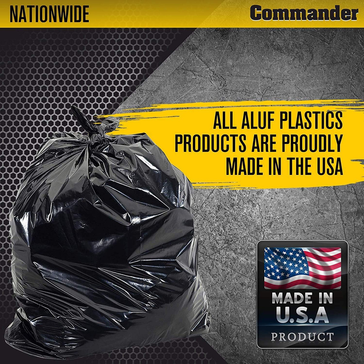Commander - Bolsas de basura resistentes de 42 galones, 2.5 mm, negro, 32 x 46 pulgadas, paquete de 20 unidades, para contratistas, industriales, institucionales y comerciales