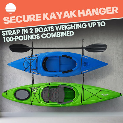 RAD Sportz - Soporte para Kayak de Pared o Techo para Tablas de Surf, Tablas de Remo, Sup o Canoa, Correas Ajustables para Kayak