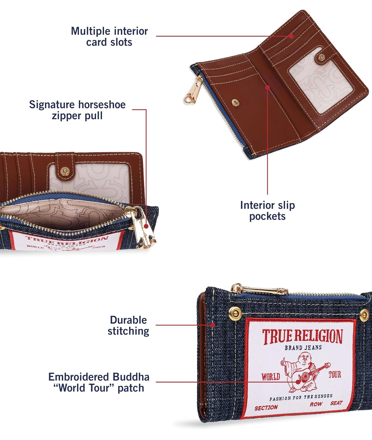 True Religion Buddha Patch - portafolios pequeña