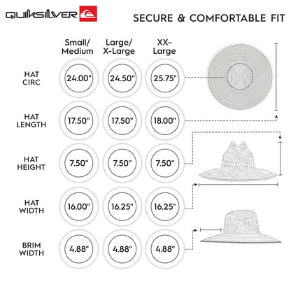 Quiksilver Wide Brim Outdoor Sun Protection Lifeguard Sombrero para el Sol Hombre
