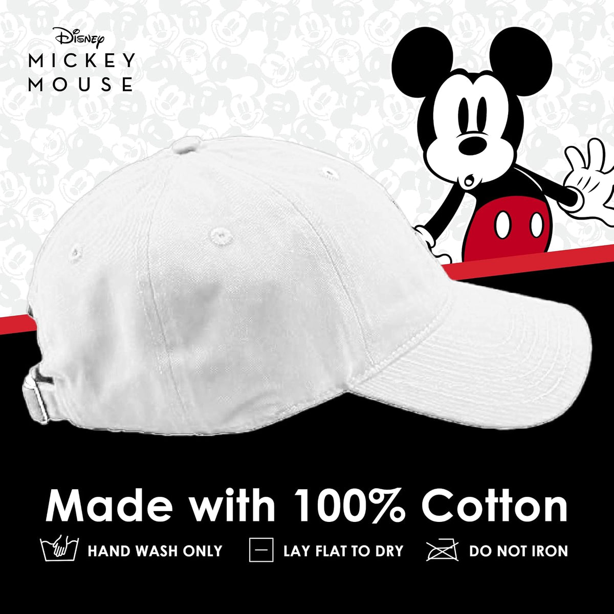 Concept One - Gorro de algodón Bordado de Mickey Mouse de Disney con ala Curvada