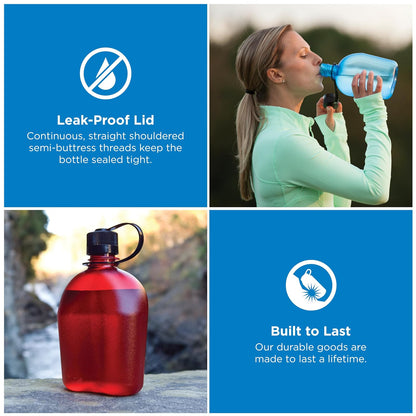 Nalgene Sustain Tritan - Botella de agua Oasis sin BPA hecha con material derivado de 50% residuos de plástico (utilizando equilibrio de masa certificado ISCC), 32 onzas, follaje