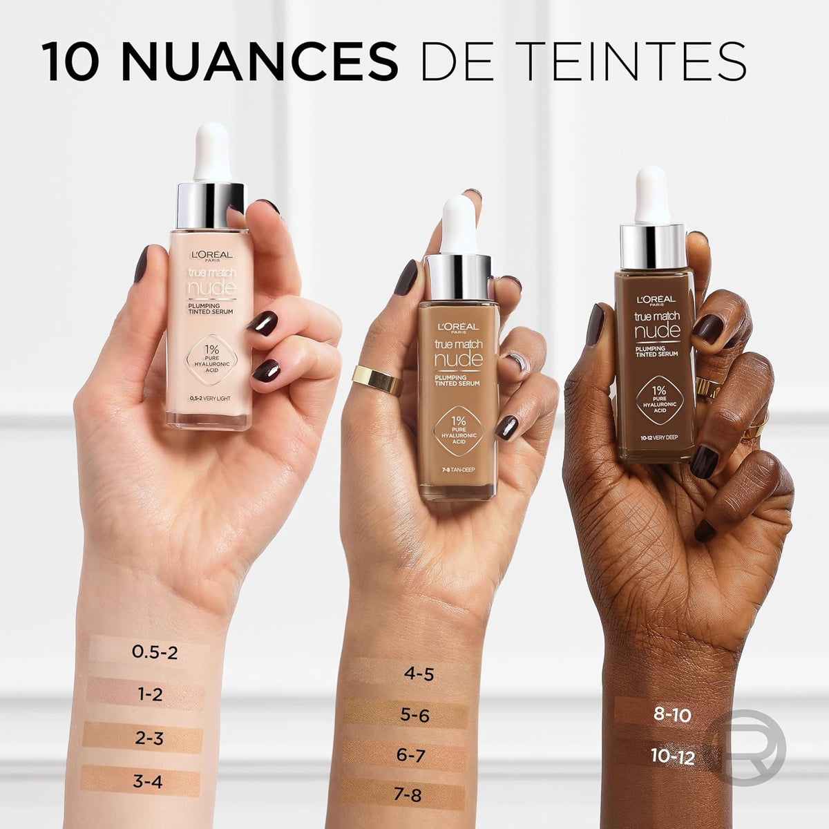 L'Oréal Paris True Match Sérum Rellenador con Color, Base de Maquillaje con Ácido Hialurónico, Hidrata la Piel al Instante, Textura Ligera, Tono 4-5 Medium, 30 ml