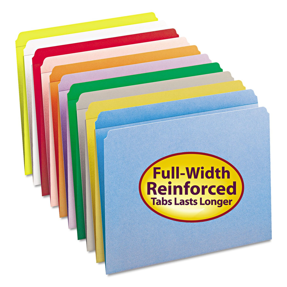 Smead Straight Cut Archivo Carpetas, reforzada Tab, tamaño carta, 100 por caja, Azul, Letter