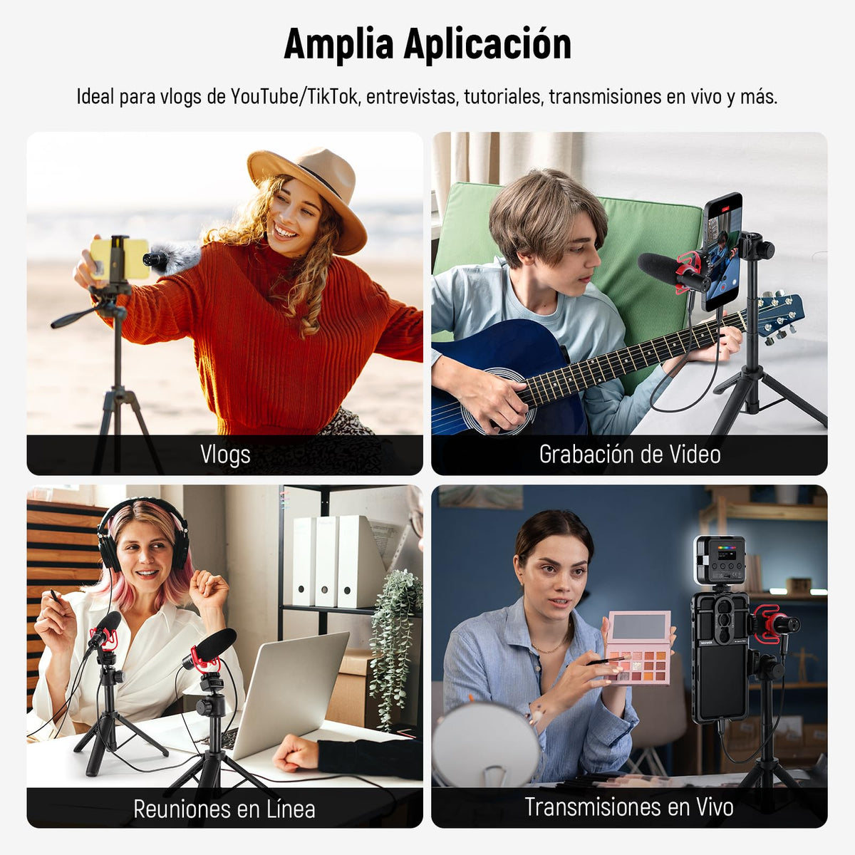 NEEWER KM17 Micrófono USB C, Cancelar Ruido para Grabación Enchufar & Usar Mic con Montaje Antivibración, Minimicrófono Compatible con iPhone Android PC dji Osmo Pocket 3 Insta360 Cámaras Acción