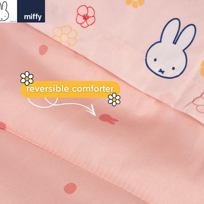 Franco Collectibles - Juego de Ropa de Cama Miffy, tamaño matrimonial, 7 Piezas, edredón Reversible y Esponjoso, con Funda (Producto 100% con Licencia Oficial)