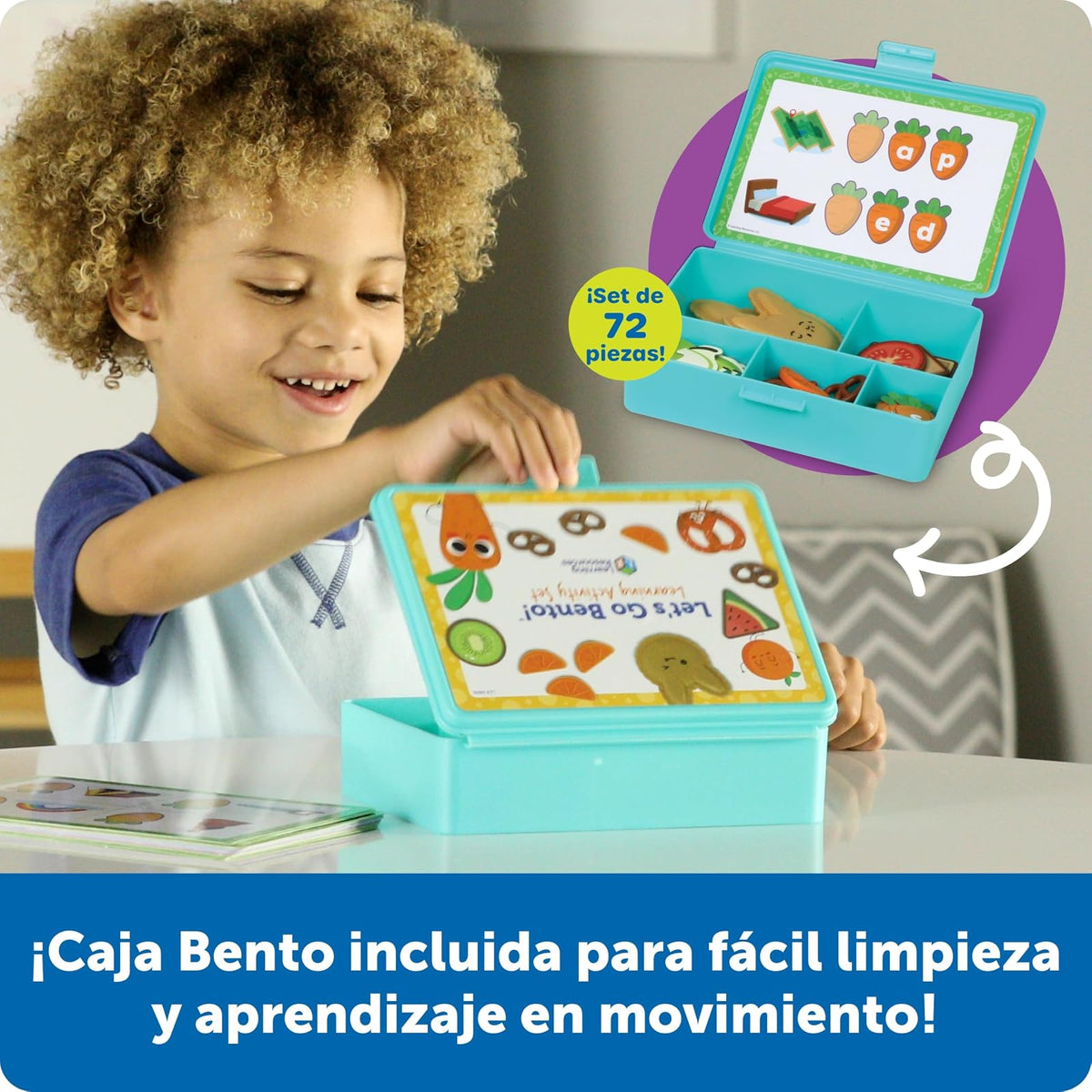 Learning Resources Let's Go Bento! Learning Activity Set, 78 Piezas, Mayores de 3 años, Actividades de Aprendizaje Preescolar, Juguetes Infantiles,Comida De Juguete,Juegos de Cocina de Juguete