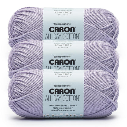 Caron All Day Cotton, Paquete de 3, 100% Algodón Mercerizado, Camisa Blanca - Malva