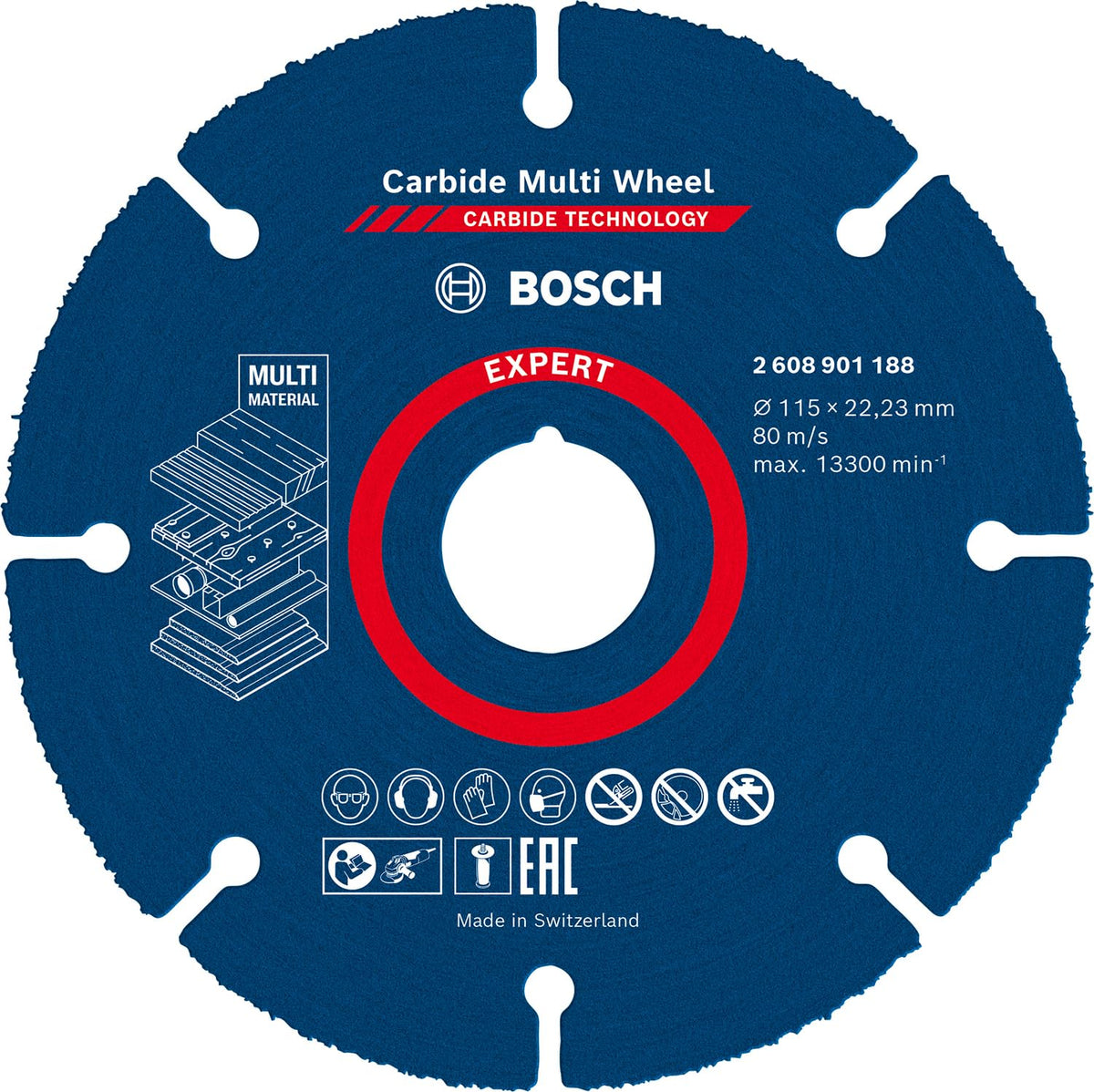 Bosch EXPERT Carbide Disco de corte Multi-Wheel 115mm