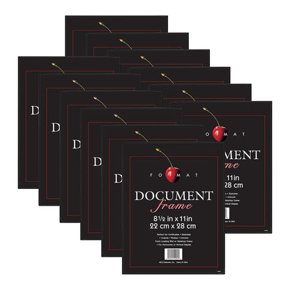 MCS Marco de Documentos para Diploma y Certificado, 8.5 x 11 in, Negro - Paquete de 12 - 8.5 x 11 in - Negro