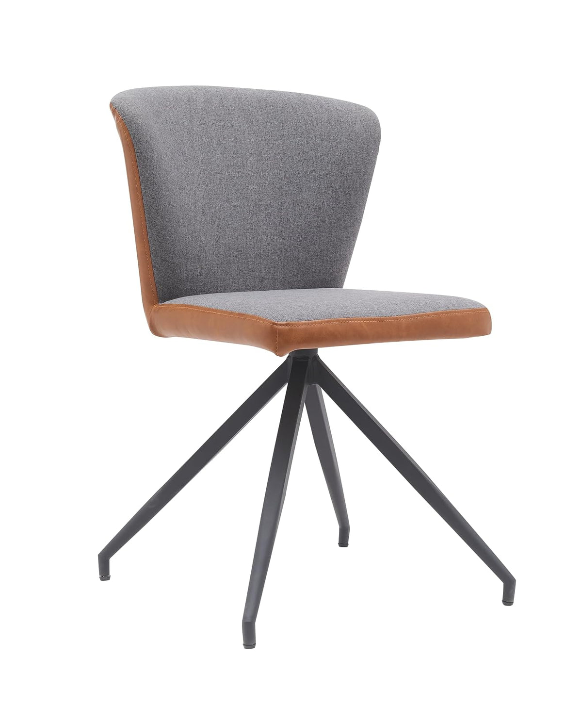 Sochic Silla Grecia Tapizada en Tela Gris con Asiento Acolchado de Hule Espuma y Patas de Metal Negras