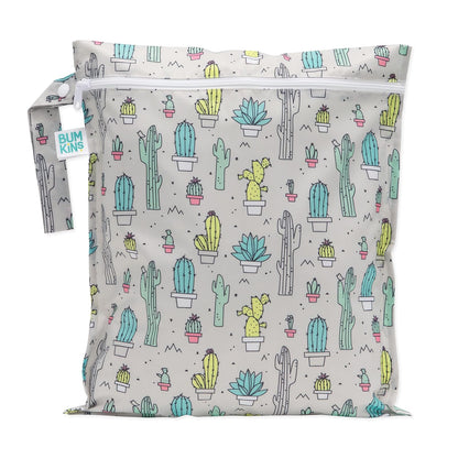 Bumkins Bolsa Húmeda Impermeable para Bebé y Viajes - 12x14 Inch (Pack of 1) - Bolsa húmeda - Cactus D7