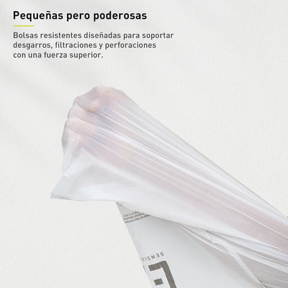 EKO Bolsas de Basura Tamaño E. 25-35 Litros. 80unidades. Caja dosificación fácil. Compatible con bote de basura EKO, uso en cocina, doméstico, extrafuertes, con cordón