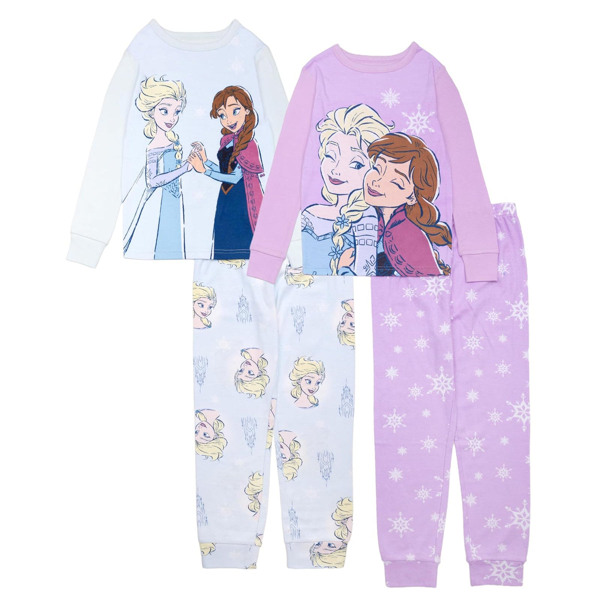 Disney 4-Piece Snug-fit Cotton Pajama Set, Soft & Cute for Kids Juego de pijamaNiñas