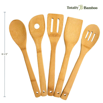 Totally Bamboo - Juego de utensilios de cocina, 5 piezas, juego de utensilios, 5 piezas, 30.48 cm, Marrón, 1, 1