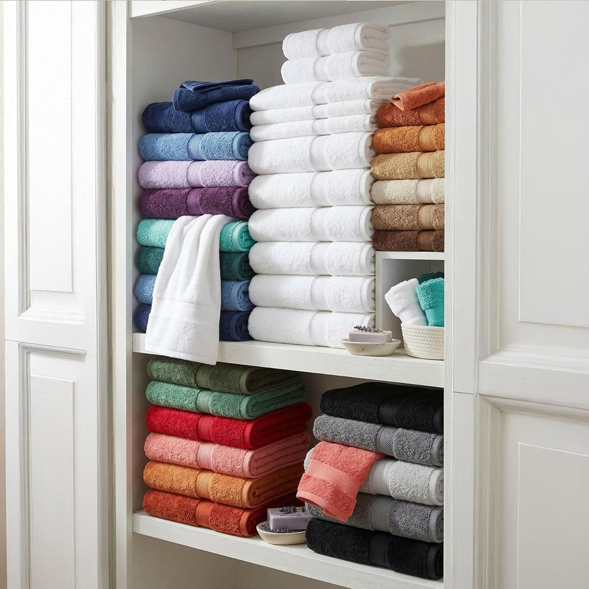 Superior, 900 gram, 100% Premium Long-Staple Combed Cotton 4-Piece Hand Towel Set, Seafoam