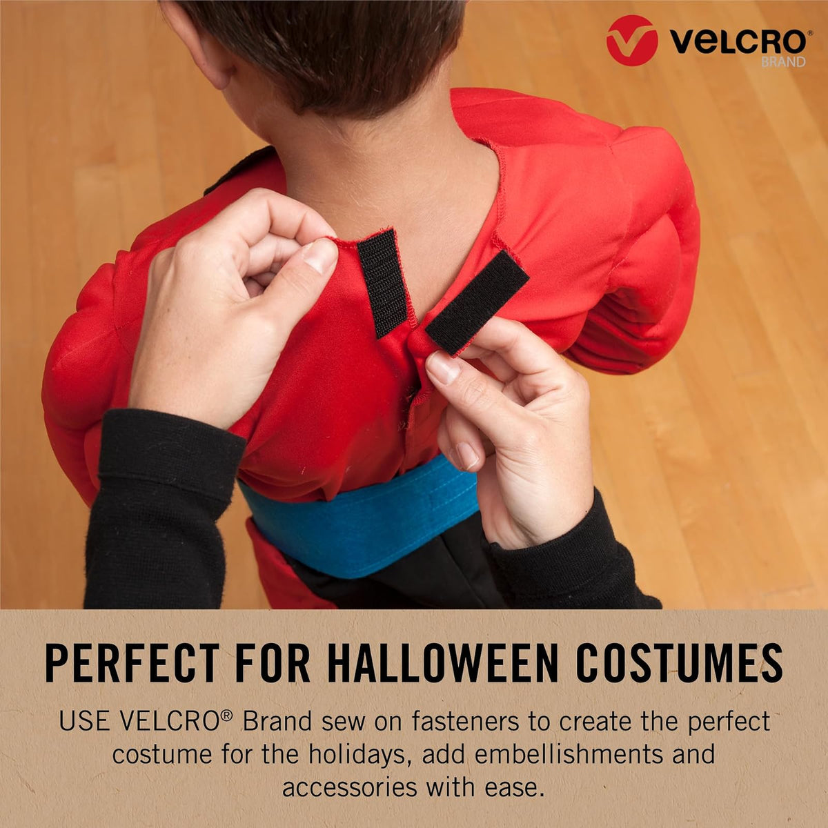 VELCRO Brand ECO Collection - Cinta adhesiva para coser para ropa y telas, no adhesivas, tiras cortadas a una longitud personalizada para coser, rollo de 15 pies x 3/4 pulgadas, color blanco