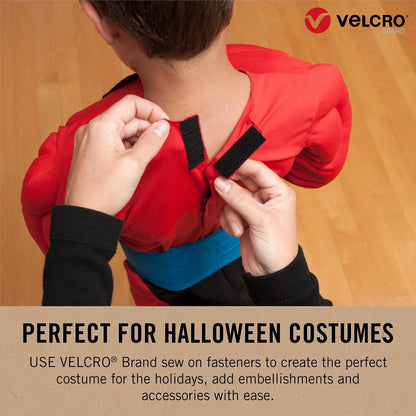 VELCRO Brand ECO Collection - Cinta adhesiva para coser para ropa y telas, no adhesivas, tiras cortadas a una longitud personalizada para coser, rollo de 15 pies x 3/4 pulgadas, color blanco