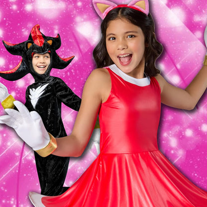 Rubies Sonic The Hedgehog: Amy Rose Disfraz de lujo para niños, niña pequeña, rosa, rojo, blanco, Small