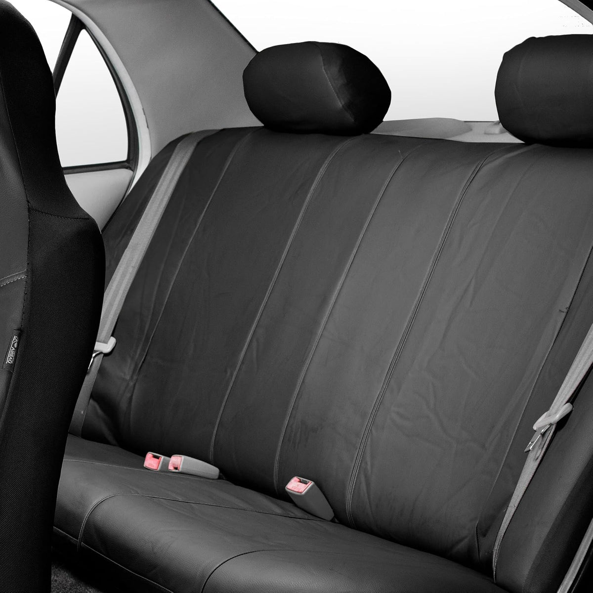 FH GROUP Universal Fit Full Set High Back Royal Seat Cover - PU Leather (Black) (Airbag Compatible and Rear Split, Fit Most Car, Truck, SUV, or Van, FH-PU103115)