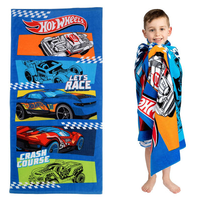 Barbie - Toalla de baño de algodón súper Suave, de 58 x 28 Pulgadas, (Producto Oficial Barbie) de Franco - Hot Wheels - 58 in x 28 in