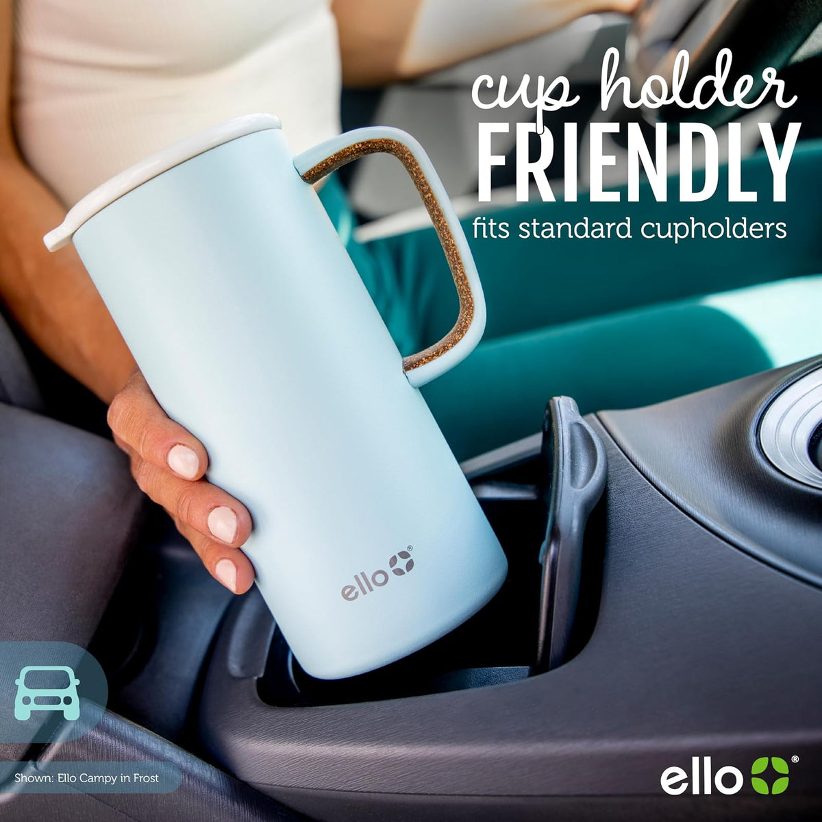 Ello Campy - Botella de Agua de Acero Inoxidable aislada al vacío con Tapa Deslizante, 470 ml
