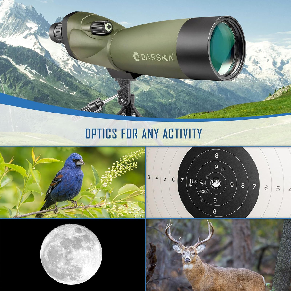 Barska AD10350 Straight Spotting Scope, Waterproof, Tripod, Soft Carry Case & Premium Hard Case