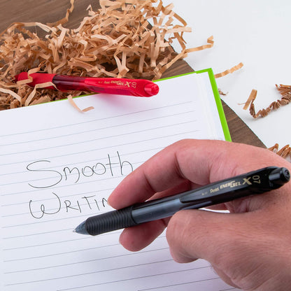 Pentel EnerGel-X Bolígrafo retráctil de tinta líquida en Gel, punta de 0.7 mm, trazo medio, punta de Metal, 3 unidades, 7 mm, Variados