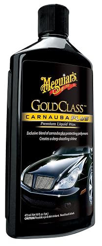 MEGUIAR'S G7016 Gold Class Carnauba Plus Premium Cera líquida de 16 onzas líquidas + Oficial Gold Class Esponjas Aplicadores W0004 4 Piezas