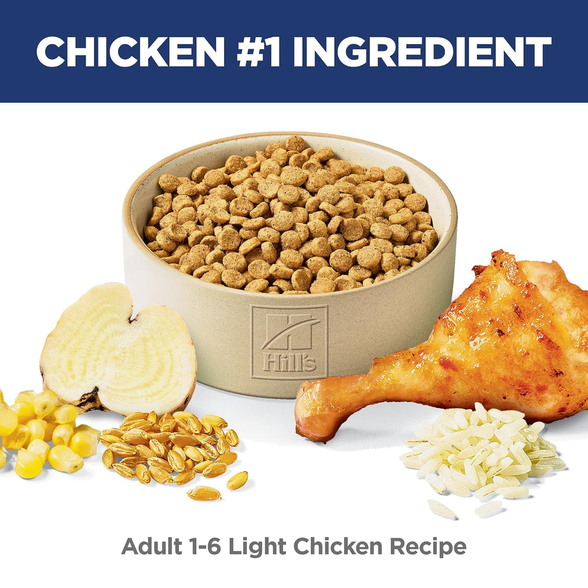 Hill's Science Diet Light Croquetas para Gato Adulto Sabor Pollo 3.2Kg | Croquetas Hill's para gato, pollo real, control de peso, músculos magros, fibras naturales de saciedad