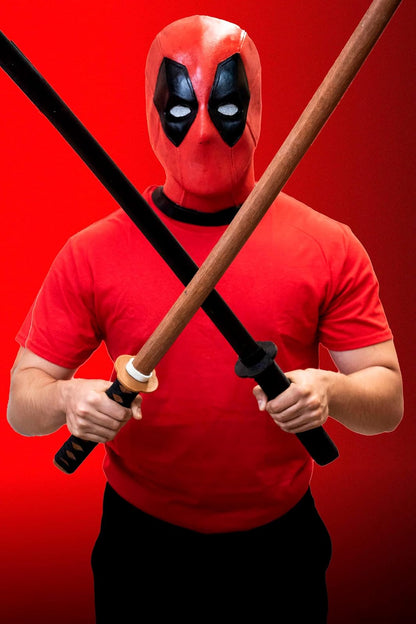 Ghoulish Productions Deadpool Máscara de Látex Completa - Con Licencia Oficial de Colección en Rojo y Negro Mediana - Accesorio para Disfraz de Superhéroe Halloween y Cosplay