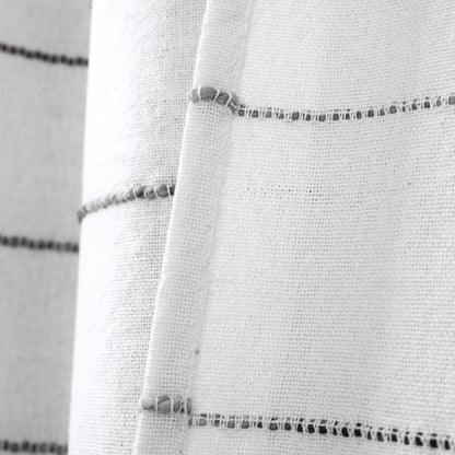 Lush Decor - Cortina de Ducha de algodón teñida con Hilo Degradado, 72 Pulgadas de Ancho x 72 Pulgadas de Largo, Gris y Multi - Cortinas de Ducha de Tela - Cortina de baño a Rayas - Decoración de