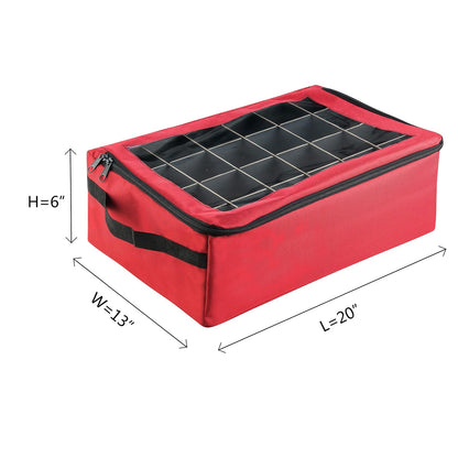 Tiny Tim Totes | Premium | 48 Christmas Ornament Organizer Storage Box | Red, Case