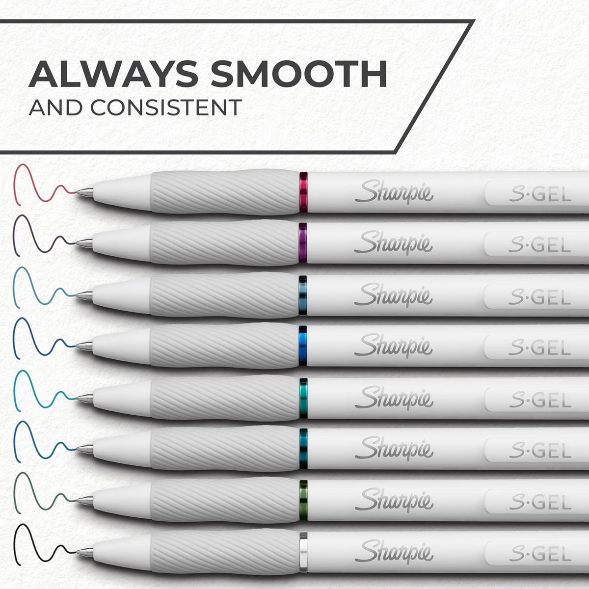 Sharpie - Bolígrafos de gel en forma de barril, cuerpo blanco perlado, punta media (0.7 mm), colores de tinta atrevidos, 12 unidades