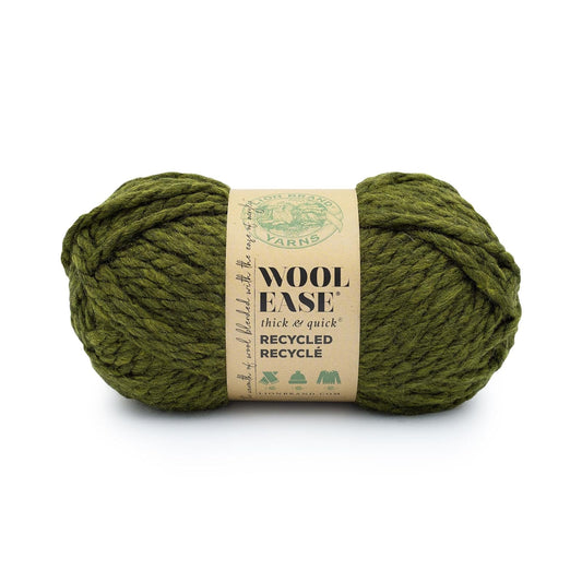 Lion Brand Yarn Wool-Ease T&Q - Hilo voluminoso para ganchillo, oliva, 1 paquete