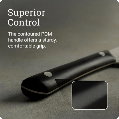 Kai PRO - Cuchillo para pan de 9 pulgadas, serrado, acero inoxidable AUS6M, mango POM, certificado NSF