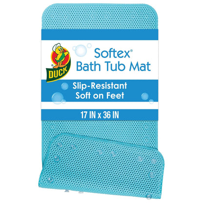 Duck Brand Softex - Alfombrilla de baño para bañeras, 17 Pulgadas x 36 | Alfombrilla antideslizante para tina con ventosas para su uso en bañeras y duchas sin textura, lavable a máquina