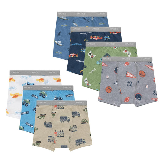 Hanes Boys Potty Training Underwear, Light Leaks Toddler Cotton Briefs and Boxer Briefs, Multi-Pack