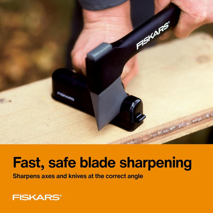 Fiskars - Afilador de hachas y cuchillos - Herramientas para exteriores y patio trasero - Negro
